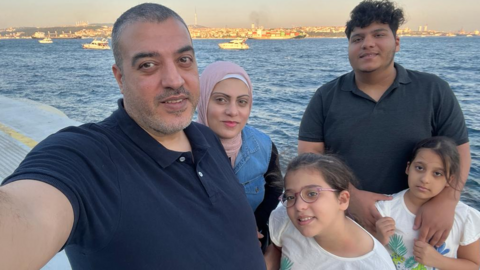 The 鶹Լ's Rushdi Abu Alouf with his wife, son, and two daughters