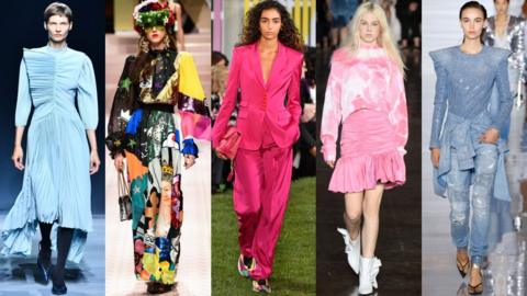 L-R: Givenchy, Dolce + Gabbana, Escada, MSGM, Balmain