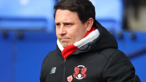 Ross Embleton on the sidelines at Leyton Orient