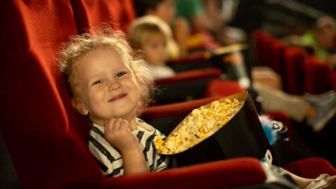 Child with popcorn