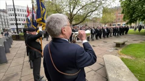 Bugle player at ceremony