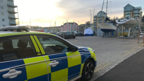 Police car at Portishead Marina