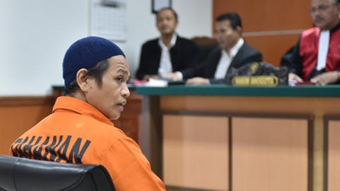 Ali Makhmudin in court in Jakarta. 25 Oct 2016