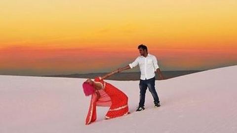 The couple kept a blog of travel photos including this one in White Sands National Monument in New Mexico.