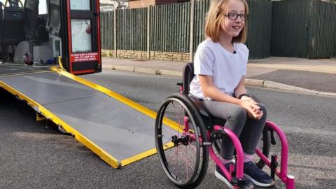 Imogen, who has cerebral palsy, has returned to classes after being home schooled for five years