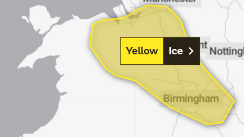 Map of the weather waring