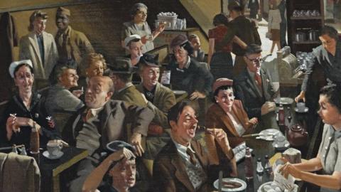 Australian artist Hebert Badham's 1944 painting Snack Bar