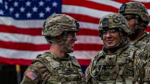 US soldiers from the 2nd Cavalry Regiment of the US Army based in Vilseck, Bavaria, Germany