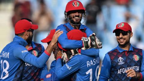 Afghanistan celebrating a wicket