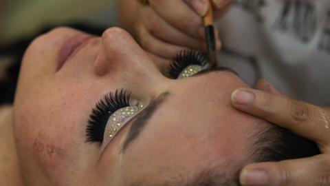 A general view of a beauty salon in Kabul on 8 July, 2023 before it's shut down by the Taliban