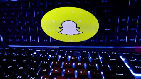 Snapchat logo on laptop