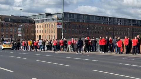 Huge queues at Nottingham Train Station ahead of Nottingham Forest play-off final at Wembley, London