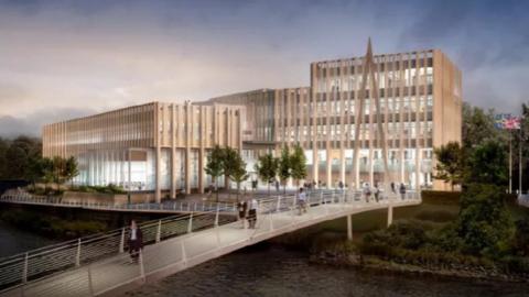 An artist's impression of the planned new headquarters