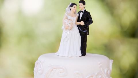 A wedding cake - stock footage