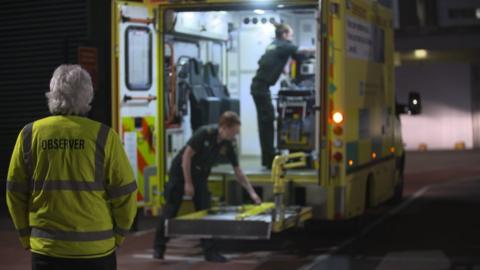 Ambulance staff with Darragh Macintyre