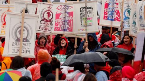 Public school teachers go on strike in Los Angeles