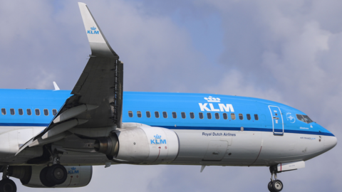 KLM plane in flight