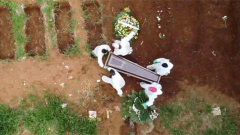 Mass grave for Covid-19 victims in Brazil