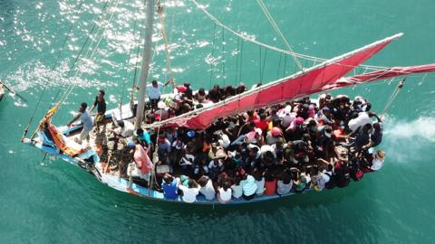 The journey to Tortuga Island is made on sailing boats such as this one (file photo)