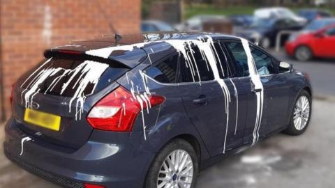 Vandalised car