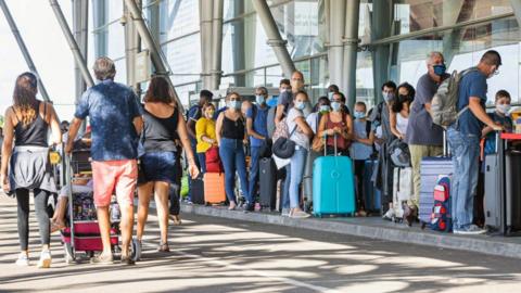 Passengers at an airport