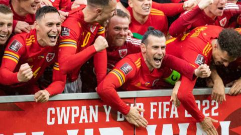 Wales players celebrate