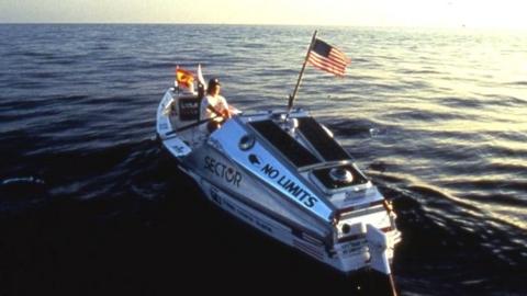Tori Murden in her boat, The American Pearl, on the Atlantic Ocean