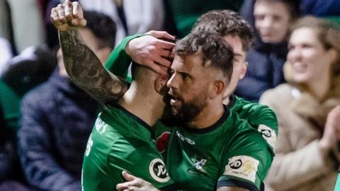 Aberystwyth Town players celebrate