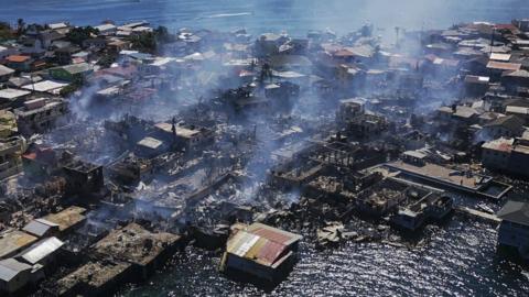 The aftermath of the fire that tore through the Honduran island of Guanaja