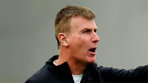 Stephen Kenny shouts out instructions to his Republic of Ireland players during Sunday's goalless Nations League draw against Wales in Dublin