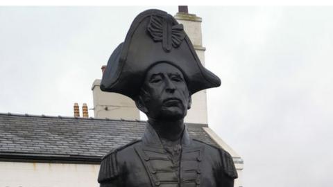 Captain John Quilliam bronze statue in Castletown
