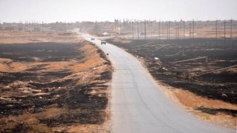 Road along the Iraq-Syria border (file photo)