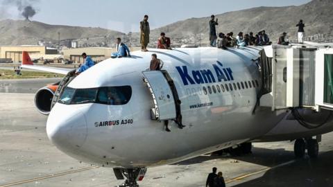 Kam air flight in Kabul 16 Aug