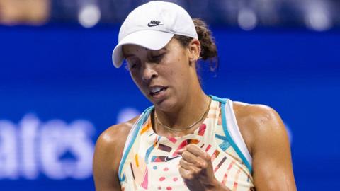 madison keys celebrates