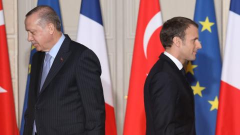 French President Emmanuel Macron and his Turkish counterpart Recep Tayyip Erdogan