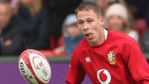 Liam Williams prepares to take a pass in Lions training