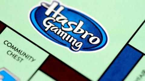 Close-up of a Monopoly board game from Hasbro
