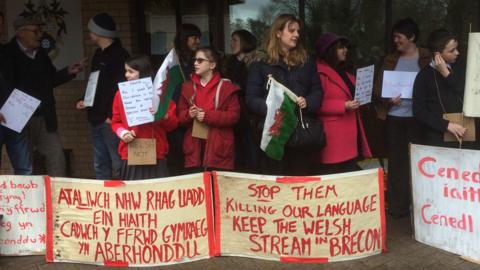 Brecon High School protest