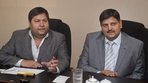 Indian businessmen, Ajay Gupta and younger brother Atul Gupta at a one on one interview with Business Day in Johannesburg, South Africa on 2 March 2011