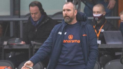 Steve Jenkins on the touchline as Barnet assistant