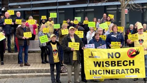 Protesters opposing incinerator being built in Wisbech