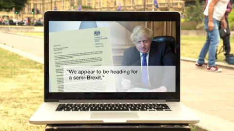 Laptop with Boris Johnson