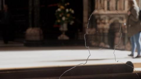 Transparent silhouettes in the Cathedral