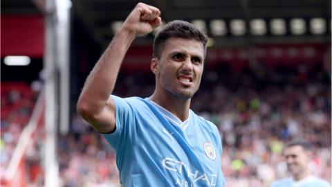 Rodri celebrating his goal