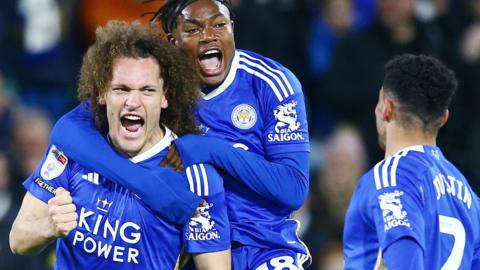 Leicester celebrate scoring
