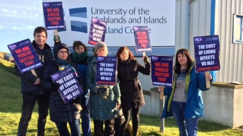 Lecturers on strike in Shetland