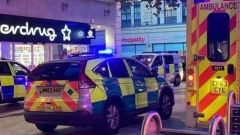 Police in Queen Street, Cardiff