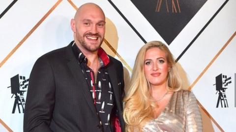 Heavyweight boxer Tyson Fury arrives at Sports Personality of the Year with his wife Paris