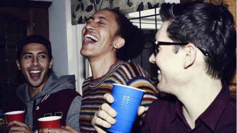 Stock photo: Group of friends laughing