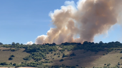 Smoke for fire near Fovant in Wiltshire